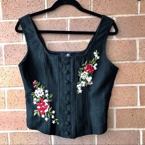 Embroidered corset top